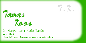 tamas koos business card