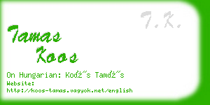 tamas koos business card